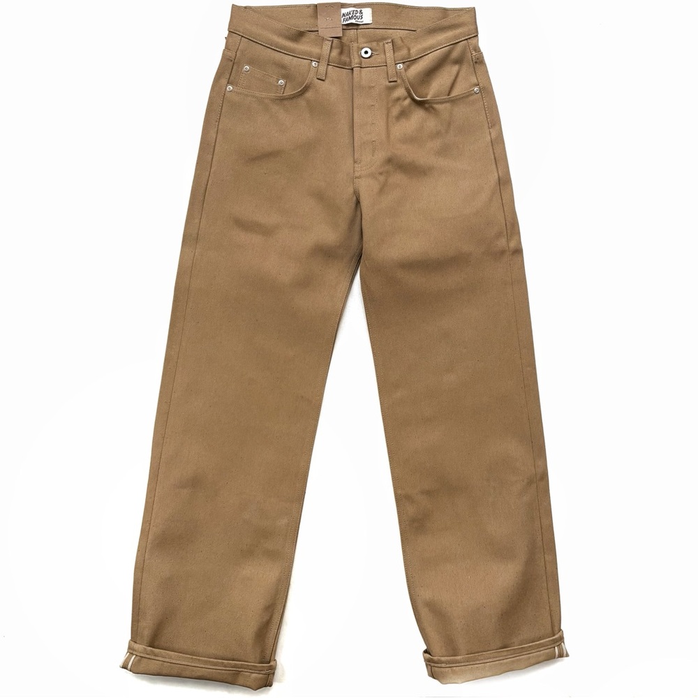 Naked & Famous Denim Brown Fox Selvedge Denim - Strong Guy Jeans - Picture 4 of 7
